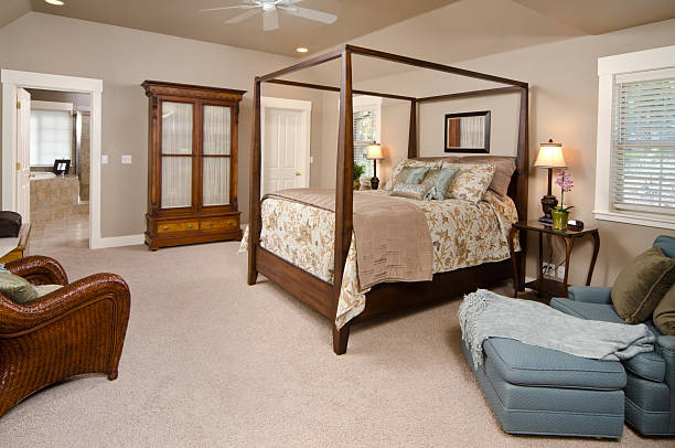 istock Master bedroom with four poster bed 155035180