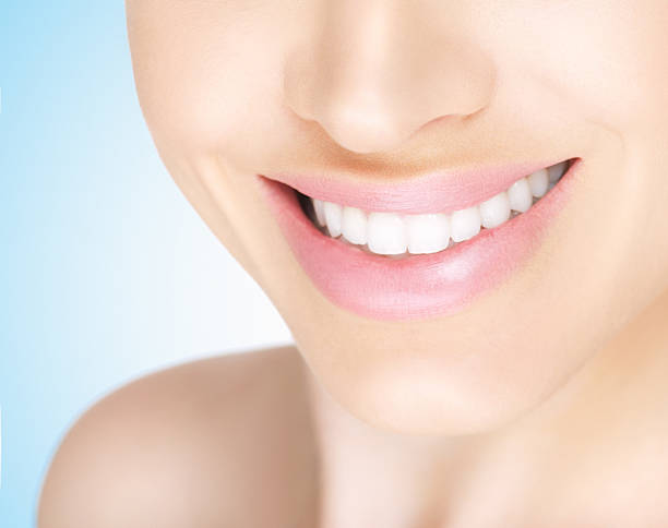 istock Female healthy white toothy smile. 155035340
