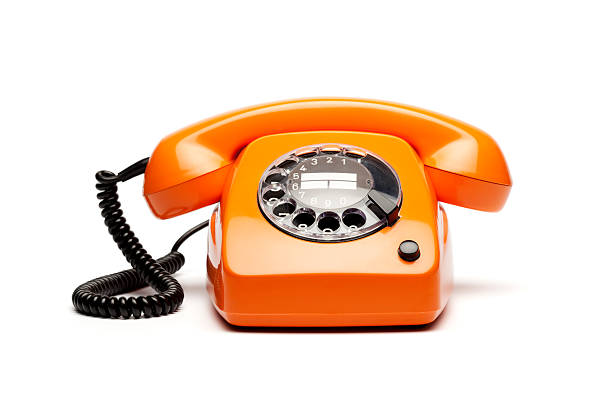 istock Retro orange telephone 155035774