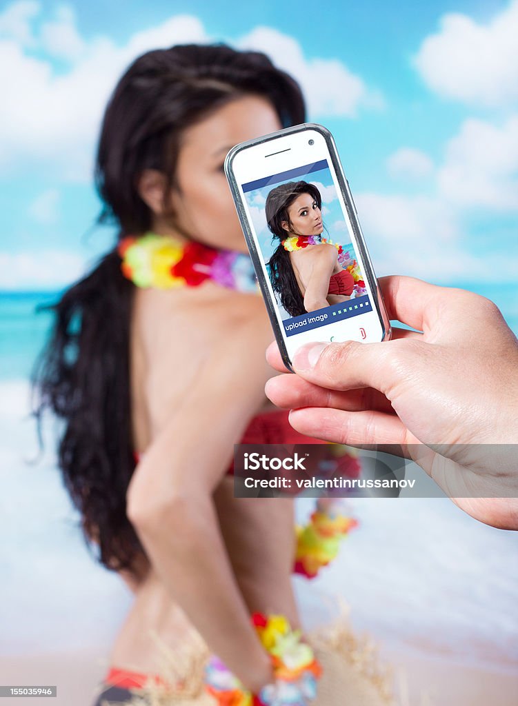 색시한 여자 해변 - 로열티 프리 구름 스톡 사진