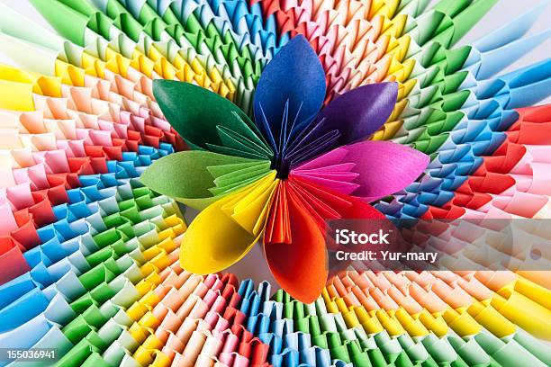 Colorful Flower For Kusudama On Modular Origami As A Rainbow Stock Photo - Download Image Now