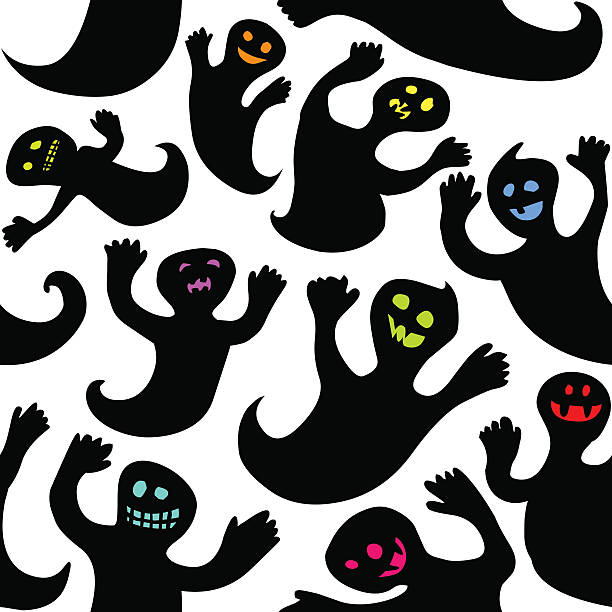 seamless Halloween background vector art illustration