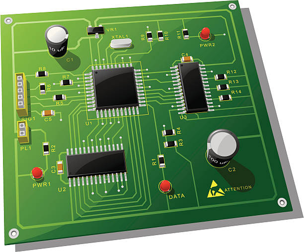 Electronics Technology - Printed Circuit Board vector art illustration