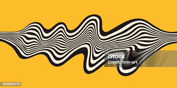 Optical Wave Pattern Optical Illusion Stripe Wave Pattern Abstract Geometric Op Art ...
