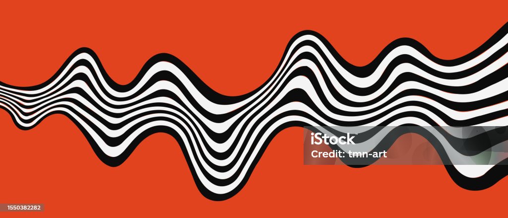 Optical Wave Pattern Optical Illusion Stripe Wave Pattern Abstract Geometric Op Art ...