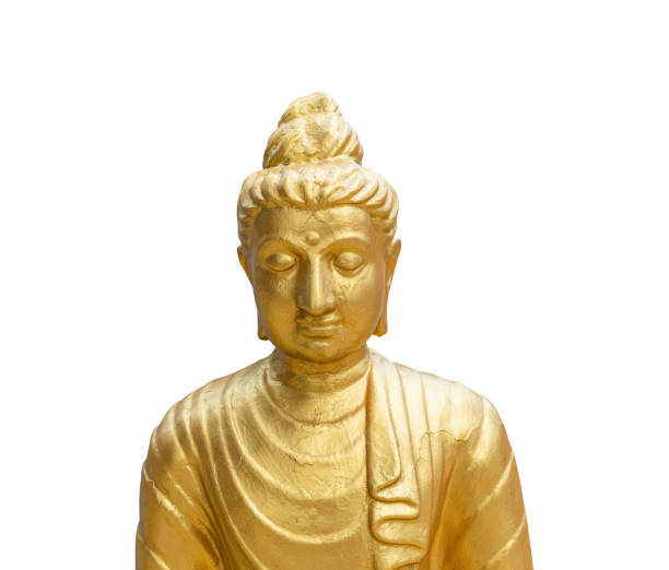 istock Golden buddha isolated on white background with clipping path. 1550401991