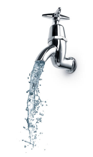 istock Water splash flowing out from tap or faucet 1550411282