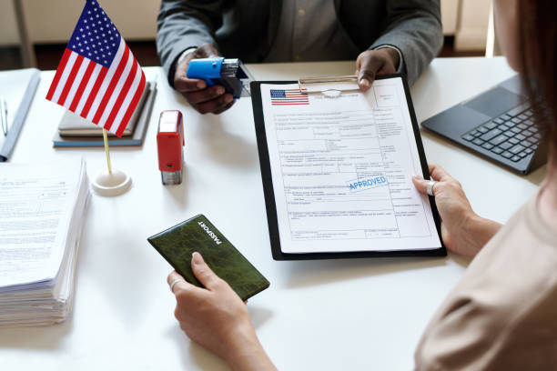 Woman getting her international documents