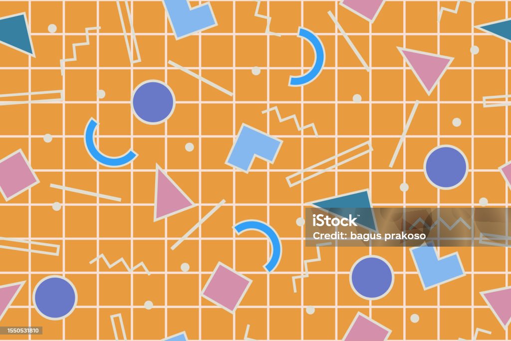 90s Tile Pattern 90s Seamless Pattern Stock Illustration - Download Image Now - 1980 ...