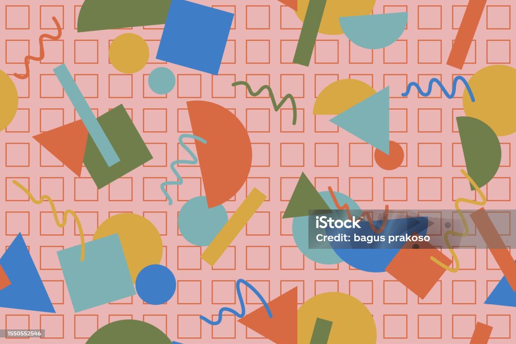 90s Block Pattern 90s Seamless Pattern Stock Illustration - Download Image Now - 1980 ...