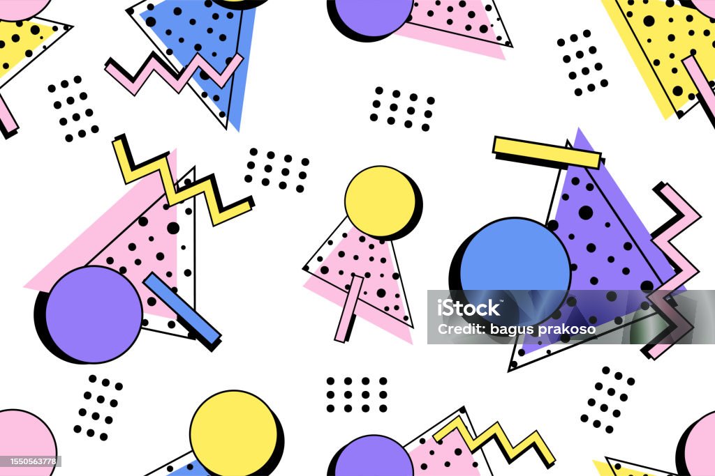 90s Tile Pattern 90s Seamless Pattern Stock Illustration - Download Image Now - 1980 ...