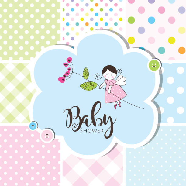 Baby shower invitation card vector art illustration