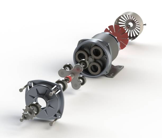 istock Direct curent brushed motor gears 1550605422