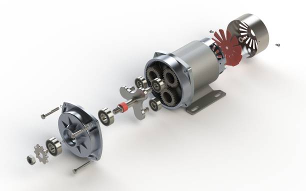 istock Direct curent brushed motor gears 1550605644