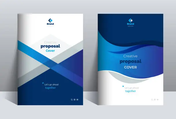 Vector illustration of Blue Business Proposal Cover Design Template