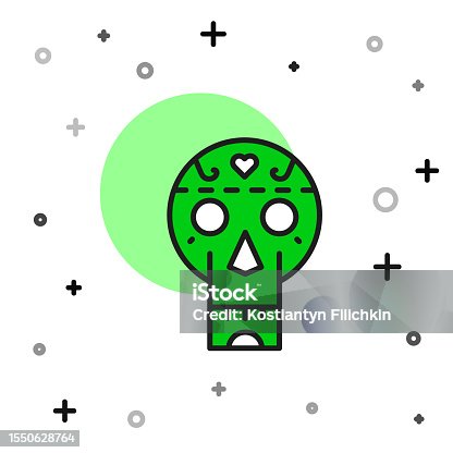 istock Filled outline Mexican skull icon isolated on white background. Vector 1550628764