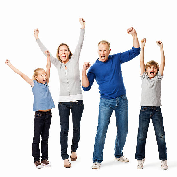 istock Cheering Family - Isolated 155067047