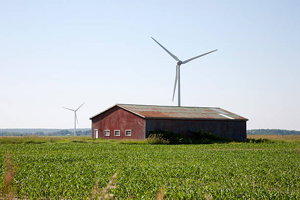 istock Rural Building and Wind Turbines 155067074