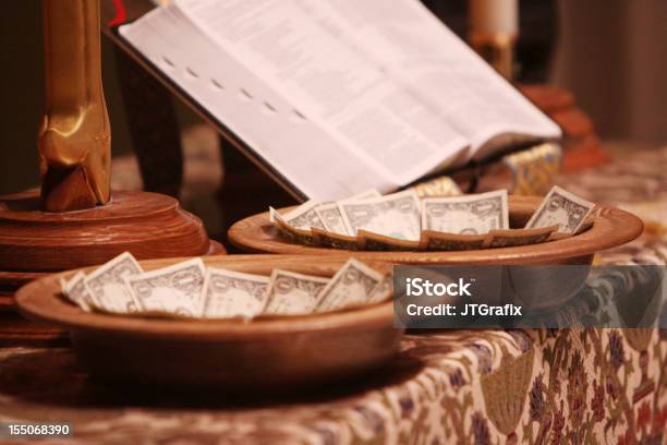 Church Offering Plates Stock Photo - Download Image Now - Church, Religious Offering, Altar