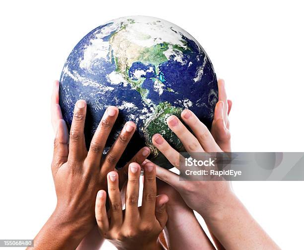 Viele Umweltbewussten Hände Leicht Unterstützung Der Erde Stockfoto und mehr Bilder von Planet Erde