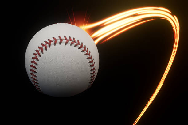Baseball Balls on Ladder on Orange Background