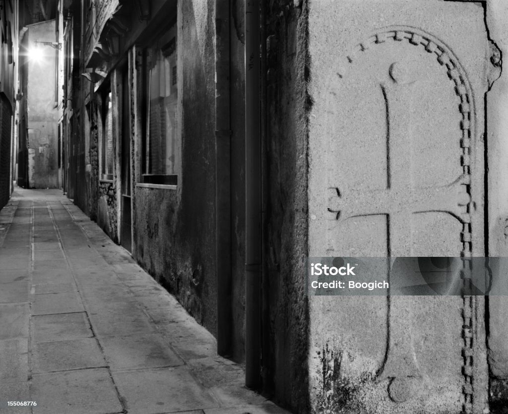 Rua Veneza à noite - Royalty-free Arquitetura Foto de stock