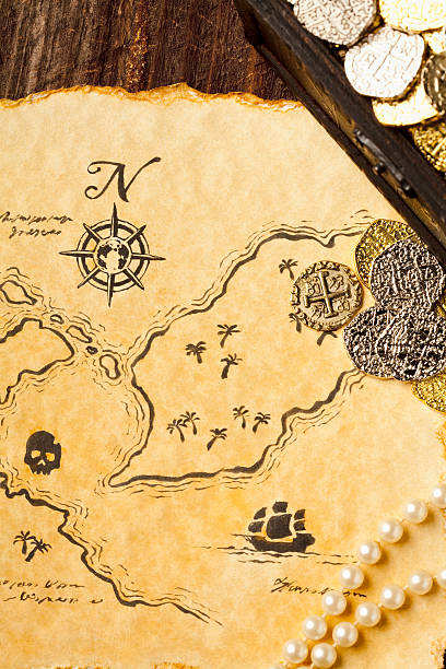 istock Treasure Map and Chest. Full Frame, Vertical. XXXL 155068850