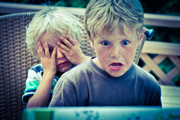 istock Kids shocked by what they see on screen. 155069181