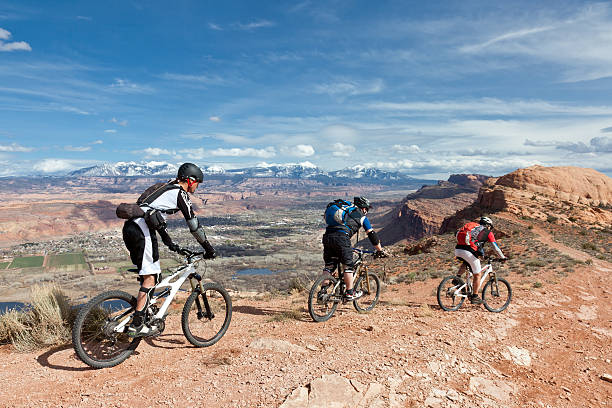 Moab scenic biking, Utah  la sal mountains stock pictures, royalty-free photos & images