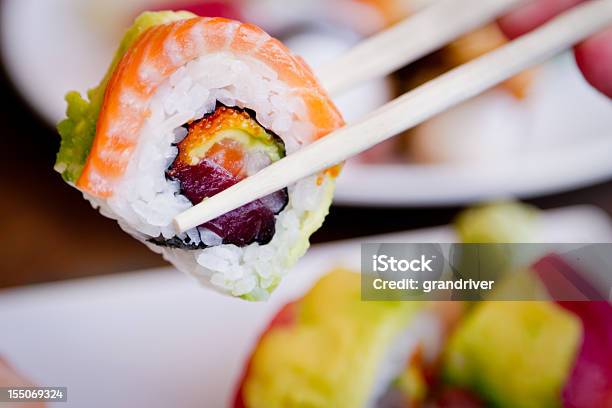 Sushi Rolls Stockfoto und mehr Bilder von Duftend - Duftend, Farbbild, Fisch