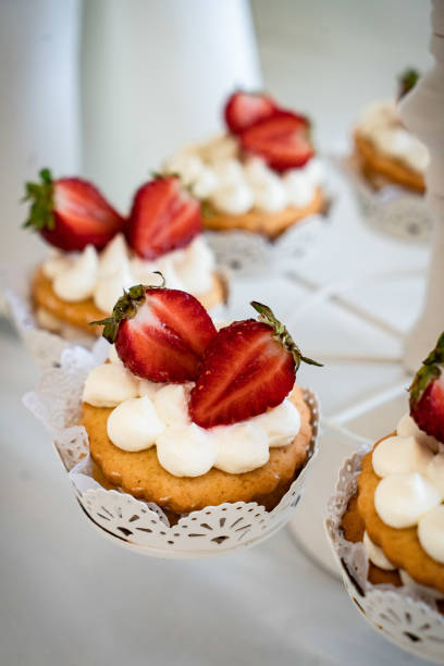 istock Wedding sweets, decorations and cupcakes, delicious meat and delicacies 1550697439