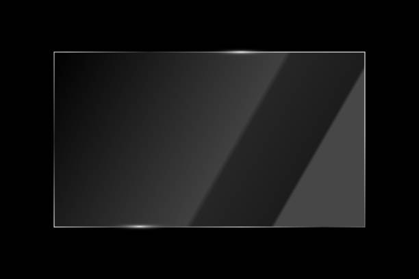 Screen reflection. Glass plate. Window or mirror texture vector illustration on a black background