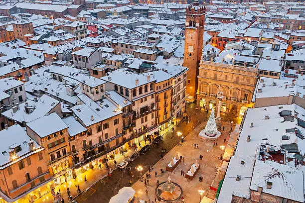 Photo of Piazza delle Erbe at Christmas, Verona