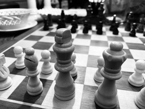 istock Close up of chess pieces on a chess board 1550705892