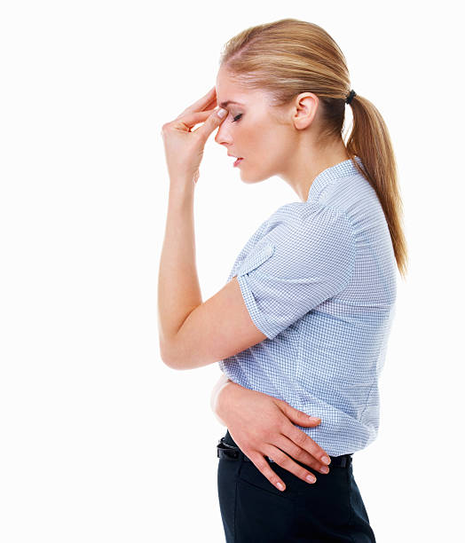 istock Young woman with headache 155071527