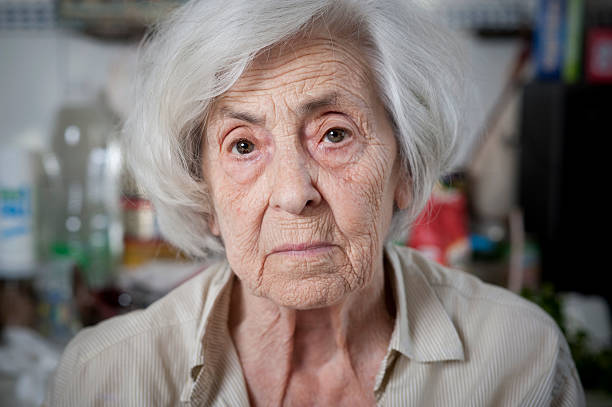 Senior woman portrait stock photo