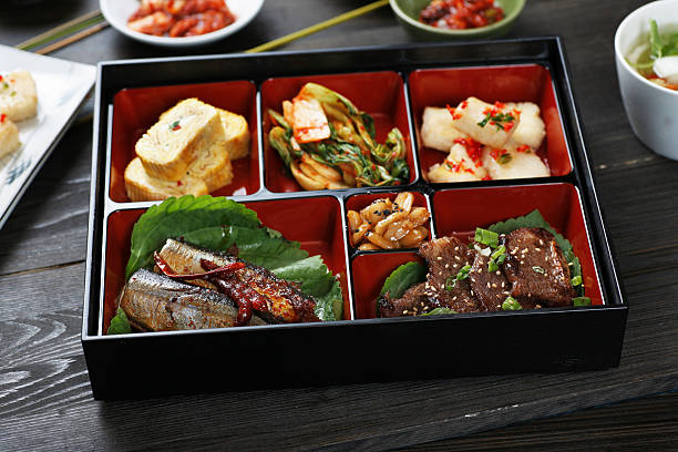 korean Lunch Box  banchan stock pictures, royalty-free photos & images