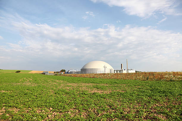 istock green field with bio gas power generator 155072122