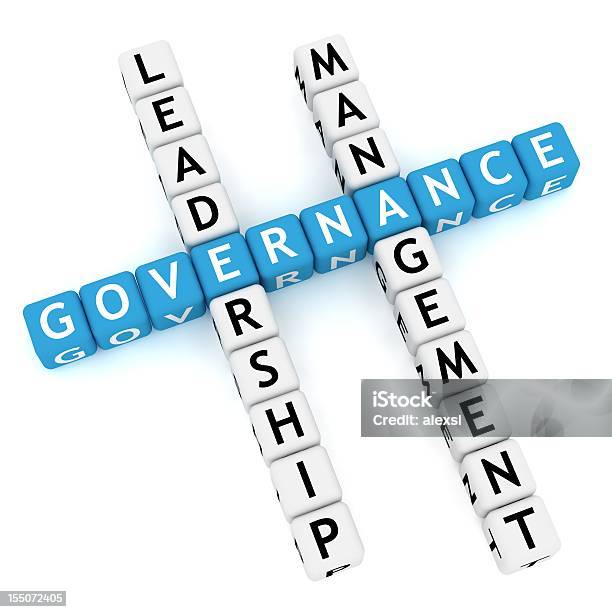 Blue Letters Spell Governance In Crossword Stock Photo - Download Image Now - Block Shape, Business, Capital Letter