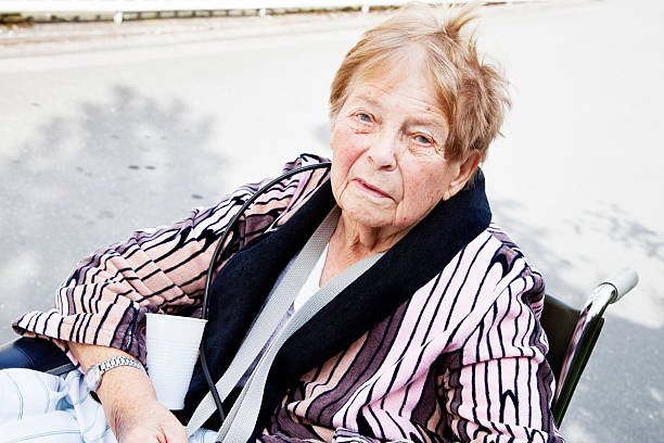 elderly senior woman feel down because loneliness