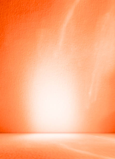 istock Shadow Red Studio Room Background, Abstract Texture Orange Light Wall Floor Scene, Overlay Minimal Stage Mockup Table Product Cosmetic Summer, Gradient 3d Template Platform, Spotlight Space 1550739459