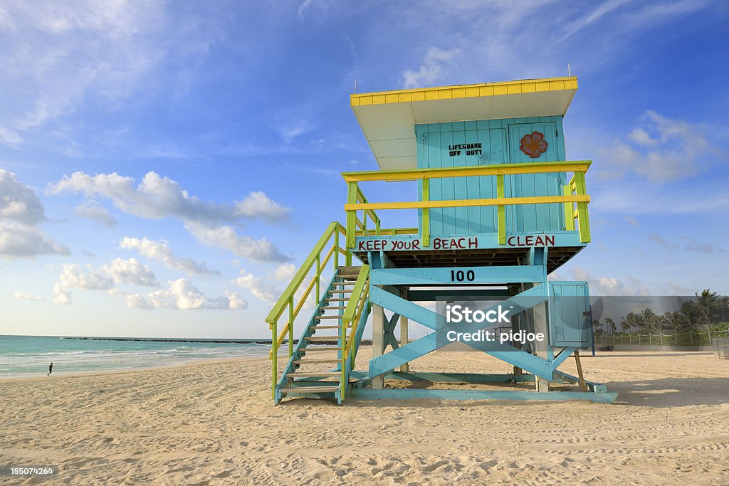 Strandwächterhaus auf Miami South Beach bei Sonnenaufgang - Lizenzfrei Strandwächterhaus Stock-Foto