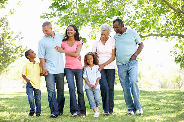 istock African American family walking in park 155074621