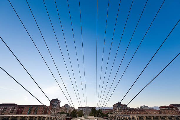 Cable bridge of the canal towards Hasselt in Belgium