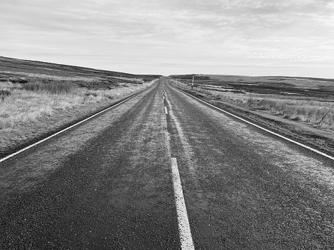 Diminishing perspective on an empty highway