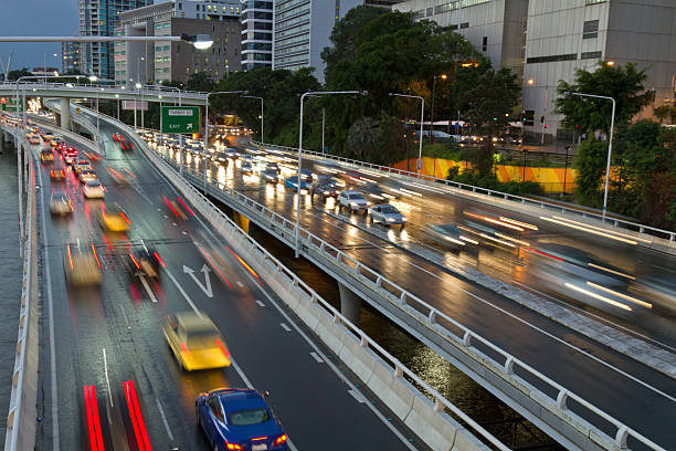istock Traffic moving fast in Brisbane, Australia 155076980