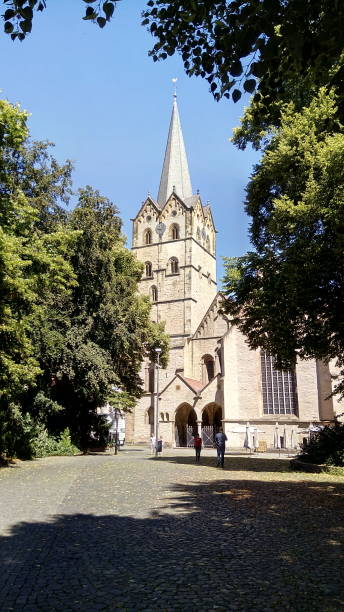 former herford abbey church, now herford minster - herford imagens e fotografias de stock