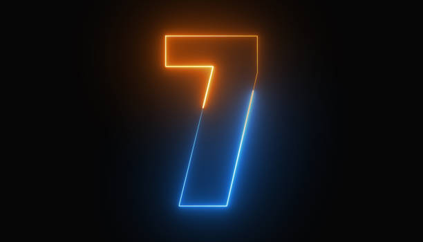 istock Neon number seven, number 7, the best digital symbol, Alphabet made from Neon Light. Neon light pink and blue. 3d alphabet character, 3d rendering, 1550793153