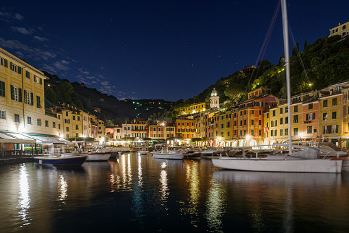 Night scene of Portofino, Italian Riviera