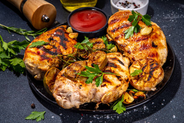 istock Grilled roasted chicken fillet 1550807365